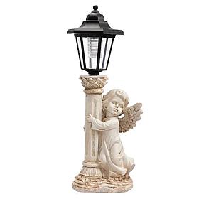 Santa's Workshop Inc. 11" Cherub Solar Light Post