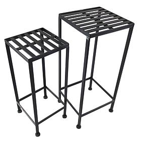 Santa's Workshop Iron Plant Stand in Black 2-pack