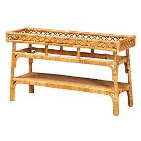Savitri Bohemian Rattan Console Table 47.2" W x 16.9" D x 27.6" H