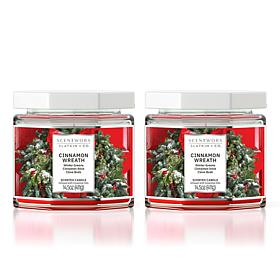 ScentWorx by Slatkin + Co. 2-Pack 14.5 oz. Cinnamon Wreath Candles