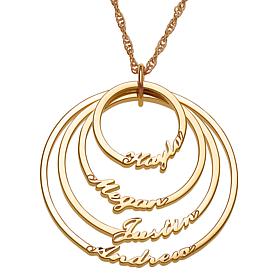 Script 4-Name Circles Necklace
