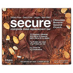 Secure Complete Meal Replacement Bars - 6-count