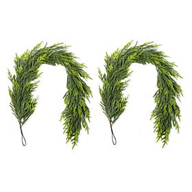 Set of 2 6ft Christmas Greenery PE Dripping Garlands