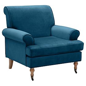Shabby Chic Deklan Saber Back Leg Velvet Accent Chair