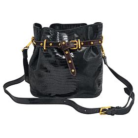 Sharif Legacy 100% Leather Printed Lizard Bucket Bag