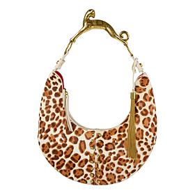 Sharif Legacy 3D Sculpted Cougar Handle Metallic Leather Hobo 