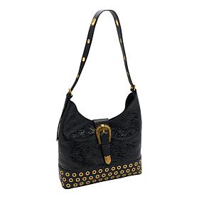 Sharif Legacy Floral Embossed Leather Cowboy Core Hobo Bag
