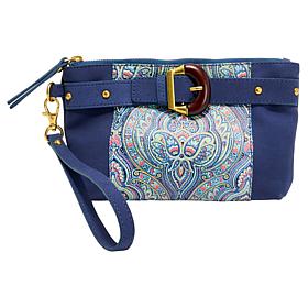 Sharif Legacy Haircalf and Nubuck Leather Wristlet Mini Bag