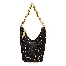 Sharif Legacy Laser-cut Haircalf Leather Hobo Bag