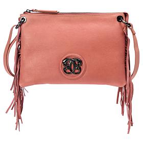 Sharif Legacy Leather Fringe Top Zipper Mini Hobo Crossbody