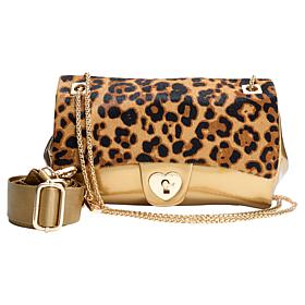 Sharif Legacy Printed Haircalf Crossbody with Heart Turnlock