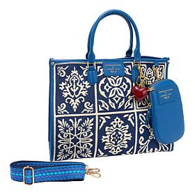 Sharif Legacy Sicilian Tile Embroidered 4-Piece Tote Set