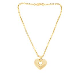 Soave Oro 14K Gold Electroform Heart Pendant Necklace