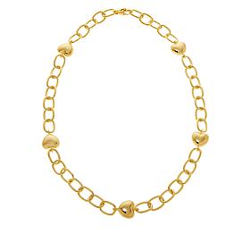 Soave Oro 14K Gold Electroform Heart Station Necklace