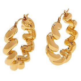Soave Oro 14K Gold Electroform San Marco Hoop Earrings