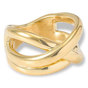 Soave Oro 14K Yellow Gold Electroform Crossover Ring