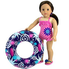 Sophia's by Teamson Kids Bathing Suit and Inner Tube Set for 18" Dolls