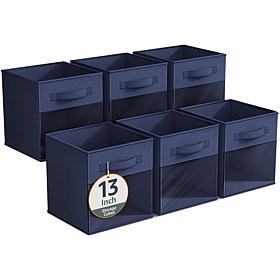 Sorbus 13" Foldable Storage Bin 6-pack with Clear Window