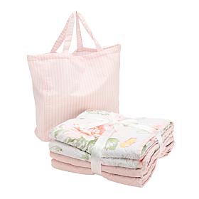 South Street Loft Reversible Quilted Throw Set of 2 with Tote Bag