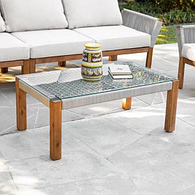 Southern Enterprises Brendina Outdoor Glass - Top Cocktail Table