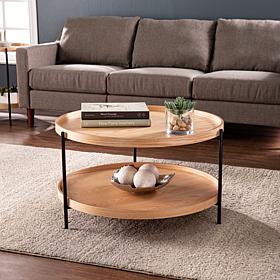 Southern Enterprises Campti Round Cocktail Table Natural