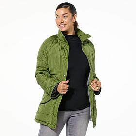 Sporto® Rose Quilted Water-Resistant Anorak Coat
