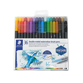 Staedtler Marsgraphic Duo Double-Ended Watercolor Brush Markers 36-Set