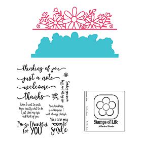 Stamps of Life Flower Frenzy Border Stamp and Die Set