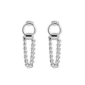Stately Steel Chain Drop Earrings