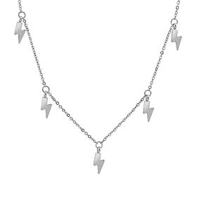 Stately Steel Lighting Bolt Necklace