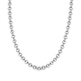 Stately Steel Multi Circle Link Necklace