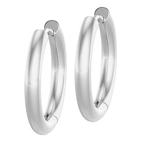 Stately Steel Small Tube Hoop Earrings