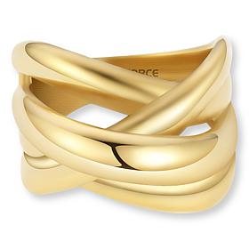 Stately Steel Stainless Steel Crossover Ring