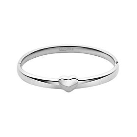 Stately Steel Stainless Steel Heart Bangle