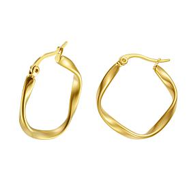 Stately Steel Twist Hoop Earrings