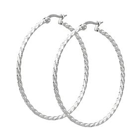 Stately Steel Twisted Rope 1-1/2" Hoop  Earrings