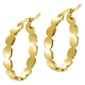 Stately Steel Wave Hoop Earrings