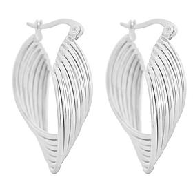 Stately Steel Wave Twisted Earrings