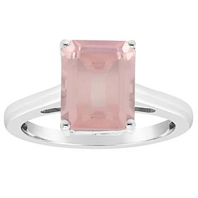 Sterling Silver 10x8mm Emerald-Cut Gemstone Ring