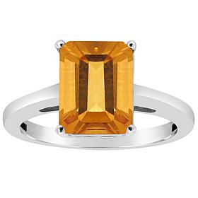 Sterling Silver 10x8mm Emerald-Cut Gemstone Ring