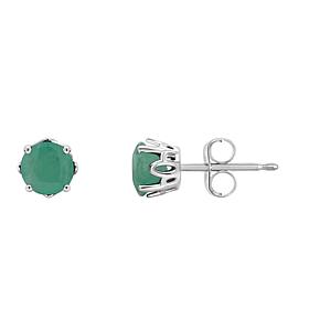 Sterling Silver 5mm Round 4-Prong Gemstone Stud Earrings