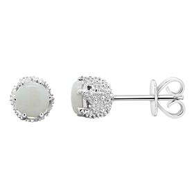 Sterling Silver 5mm Round Gemstone 6-Prong Textured Stud Earrings