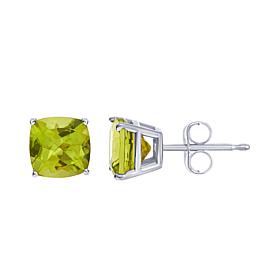 Sterling Silver 6mm Cushion-Cut Gemstone Stud Earrings