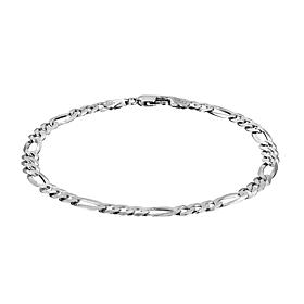 Sterling Silver 7.2mm Figaro Chain Bracelet