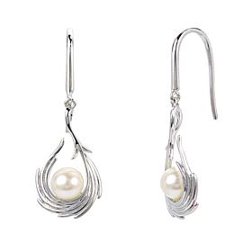Sterling Silver Cultured Freshwater Pearl Hook Drop Earring