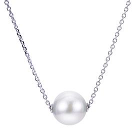 Sterling Silver Cultured Freshwater Pearl Solitaire 18" Necklace