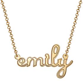 Sterling Silver Lowercase Script Name with Outline Necklace 