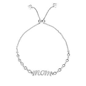 Sterling Silver "Mom" Adjustable Bracelet