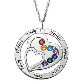 Sterling Silver or Gold over Sterling Engraved Family Name And Birt...