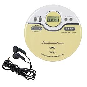 Studebaker Personal CD Player w/Earbuds & FM Radio